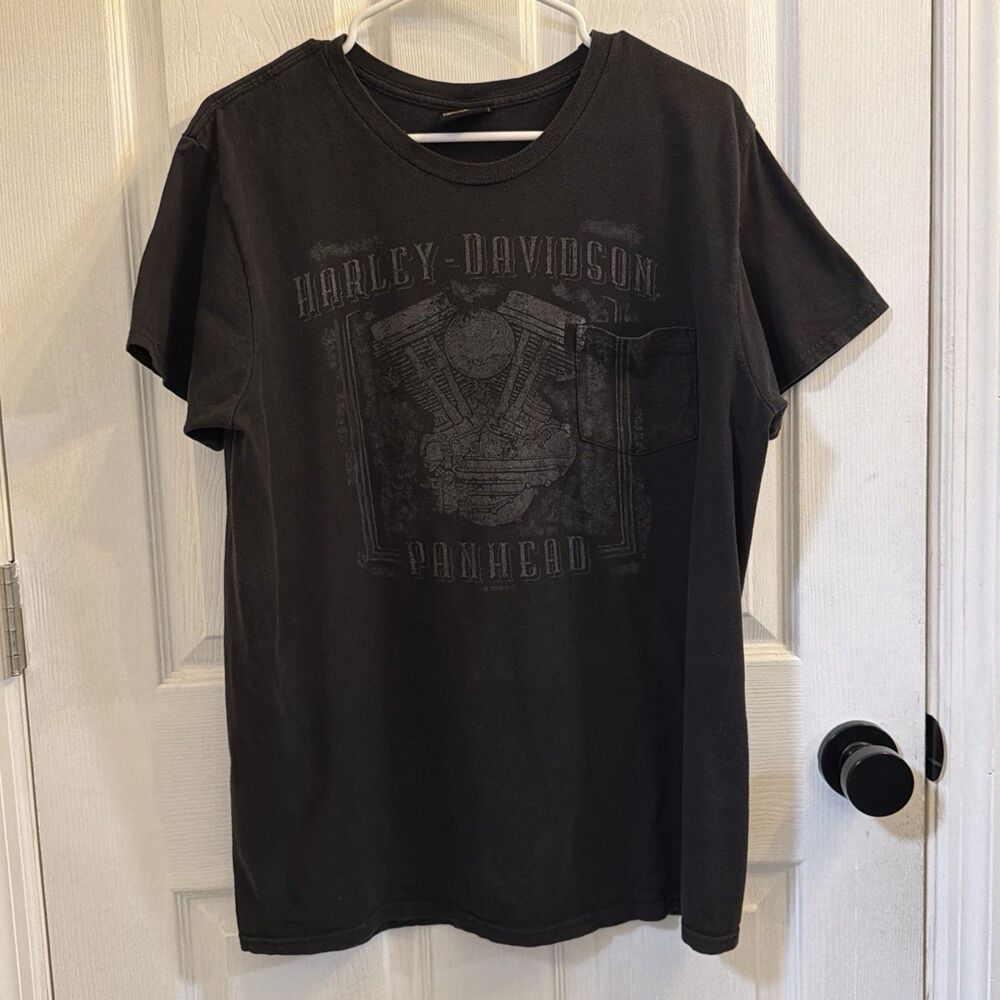 Harley-Davidson Panhead Pocket T-Shirt Men’s L Columbia TN Dealer Black